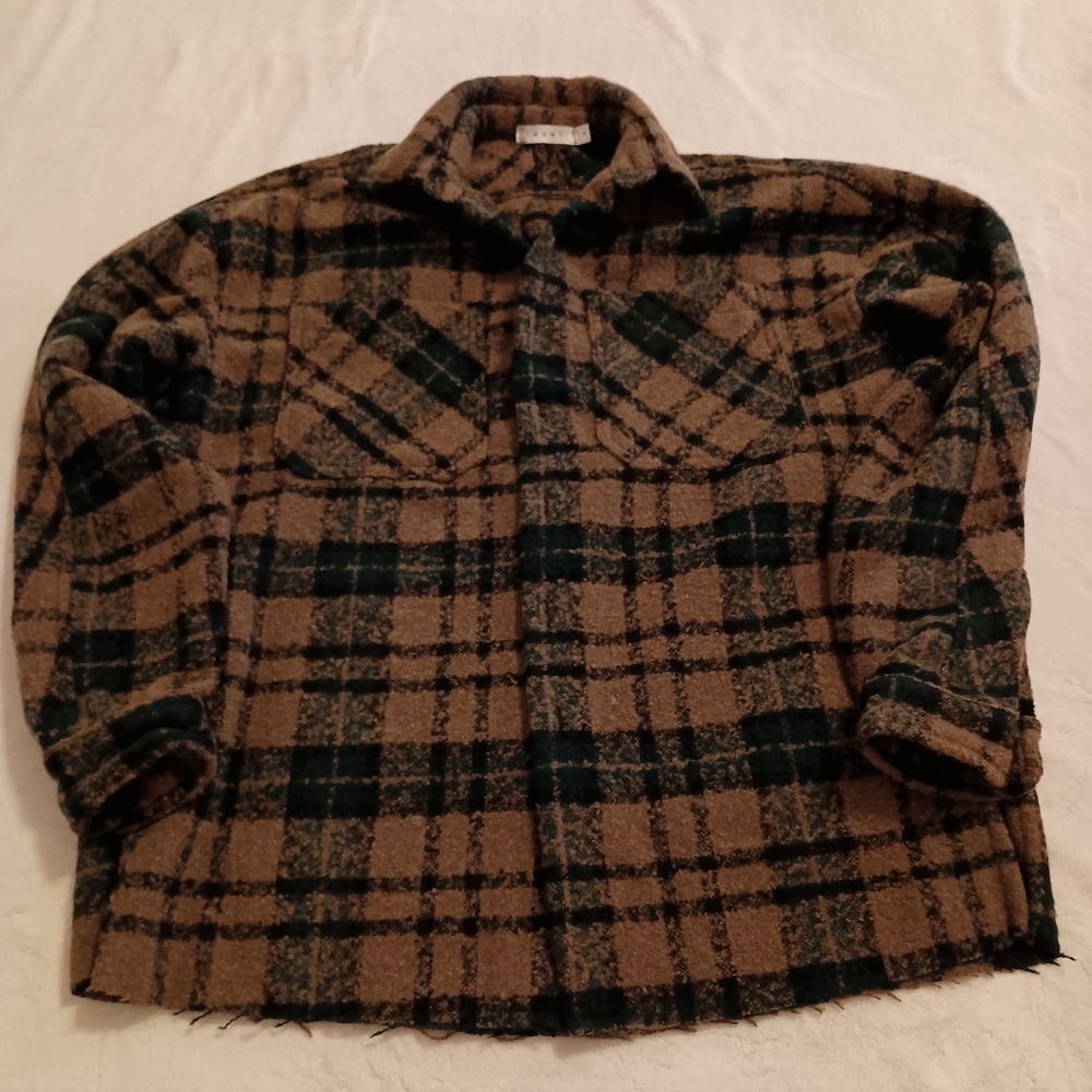 MNML Loose Woven Flannel Heavy Duty Shaket Size Small